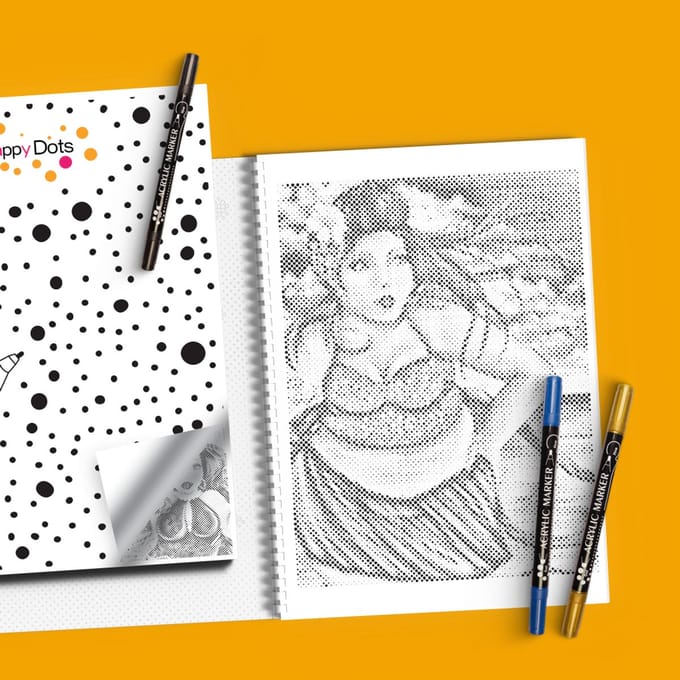 HappyDots DOT Painting Kleurboek Groot Dikke Dames A3 (30x40cm)