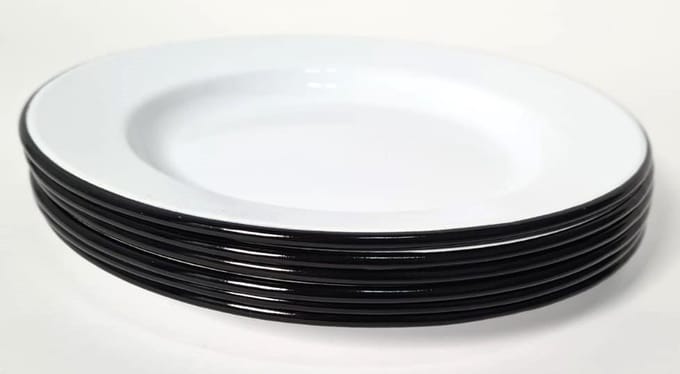 emailledesign® Servies emaille borden set van 5 stuks - 21 cm
