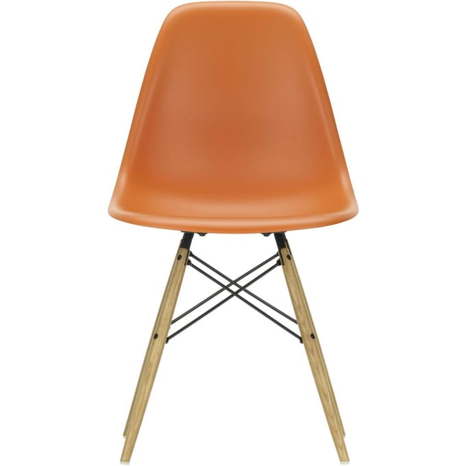 Vitra - DSW Eames Plastic Sidechair - roestoranje RE - honingkleurig essenhout