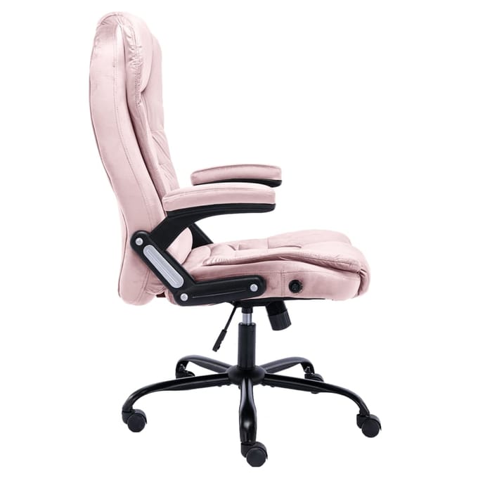vidaXL - Kantoorstoel - fluweel - roze