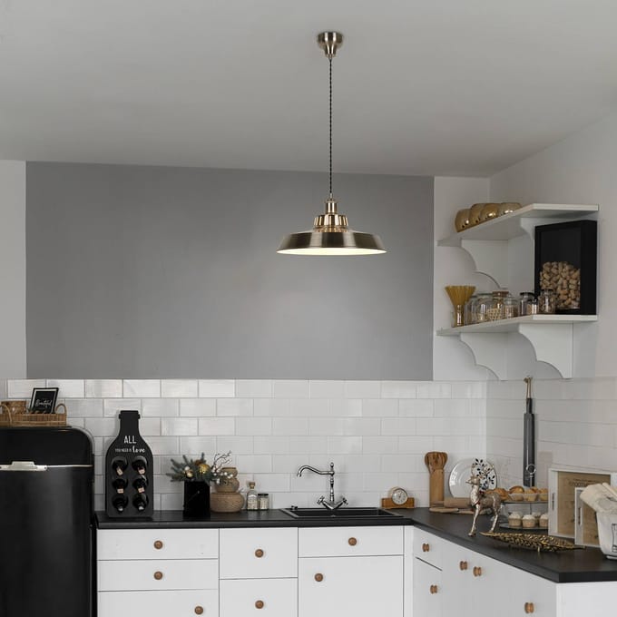 COREP Hanglamp Thelma, aluminiumkleurig, Ø 38 cm, metaal