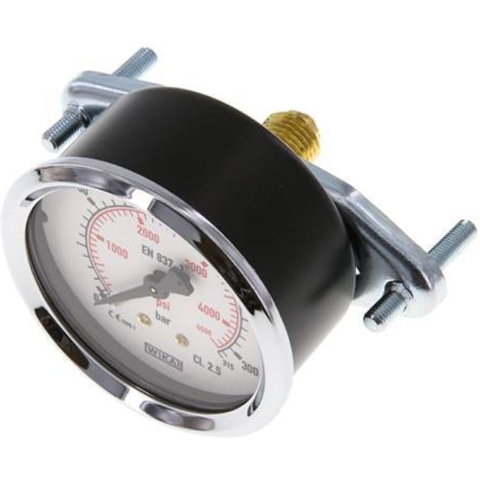 0..315 Bar Paneelmontage Manometer Staal/Messing 63 mm Klasse 2.5 (Beugel) - MW031563SH-TP