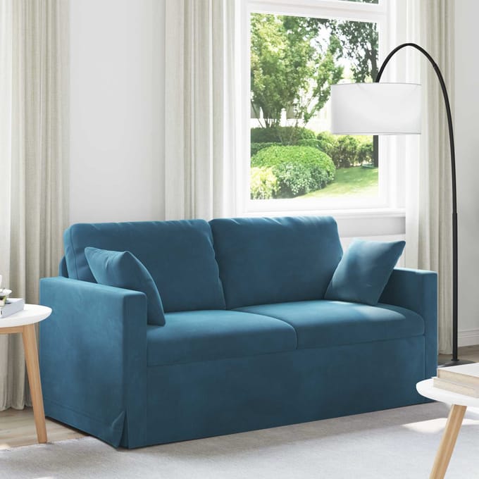 vidaXL - Bank - Blauw - 158 - x - 78 - x - 80 - cm - Fluweel