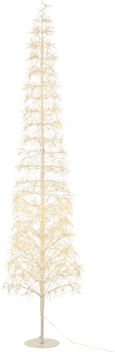J-Line decoratie Boom - warm witte - ijzer - wit - extra large - LED lichtjes