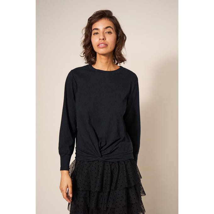 White Stuff Frankie Top Charcoal Grey Taglia: 12 | Maglie a manica lunga Outlet | Donna | Nero