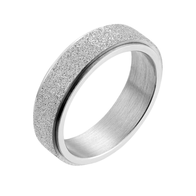 Despora - Anxiety Ring - (Glitter) - Stress Ring - Fidget Ring - Draaibare Ring - Spinning Ring - Spinner Ring - Zilverkleurig RVS - (20.00 mm / maat 63)