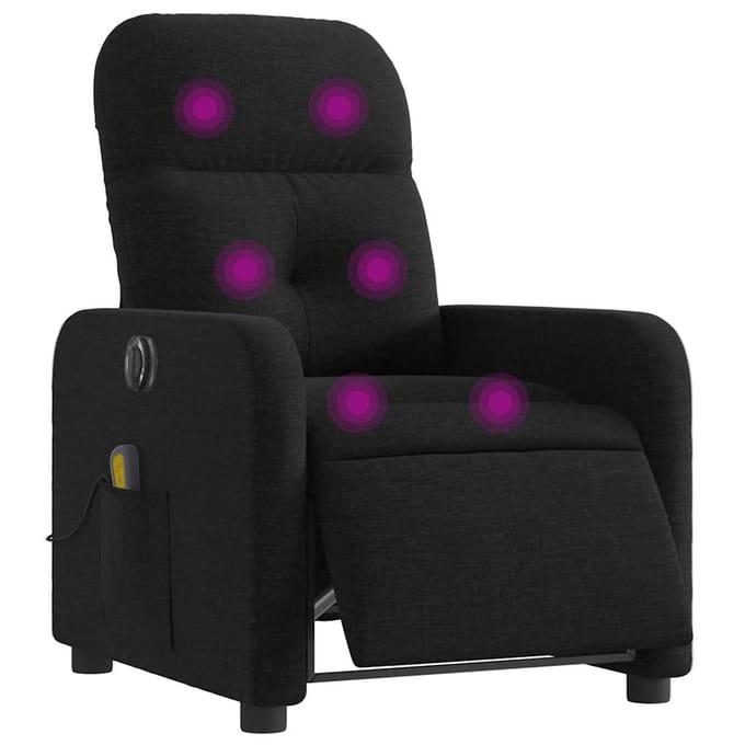 vidaXL - Massagestoel - elektrisch - verstelbaar - stof - zwart