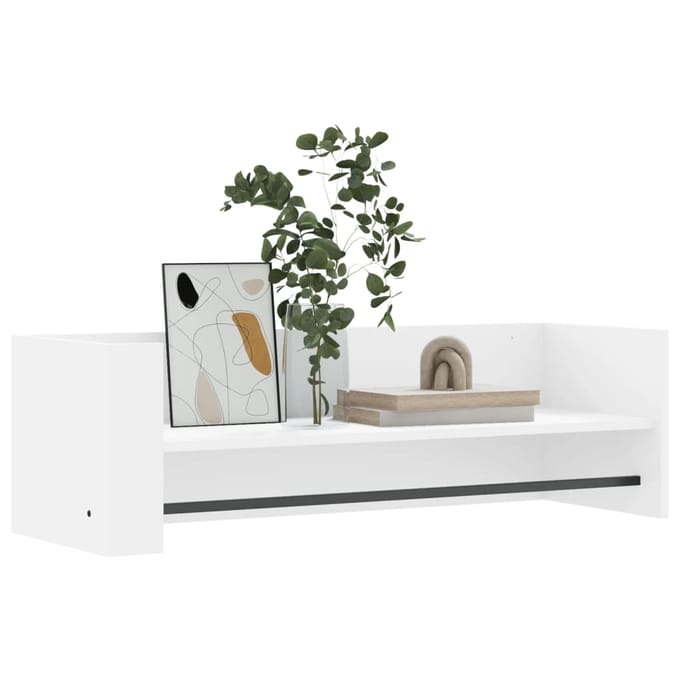 vidaXL - Wandschap - 100x35x30,5 - cm - bewerkt - hout - wit
