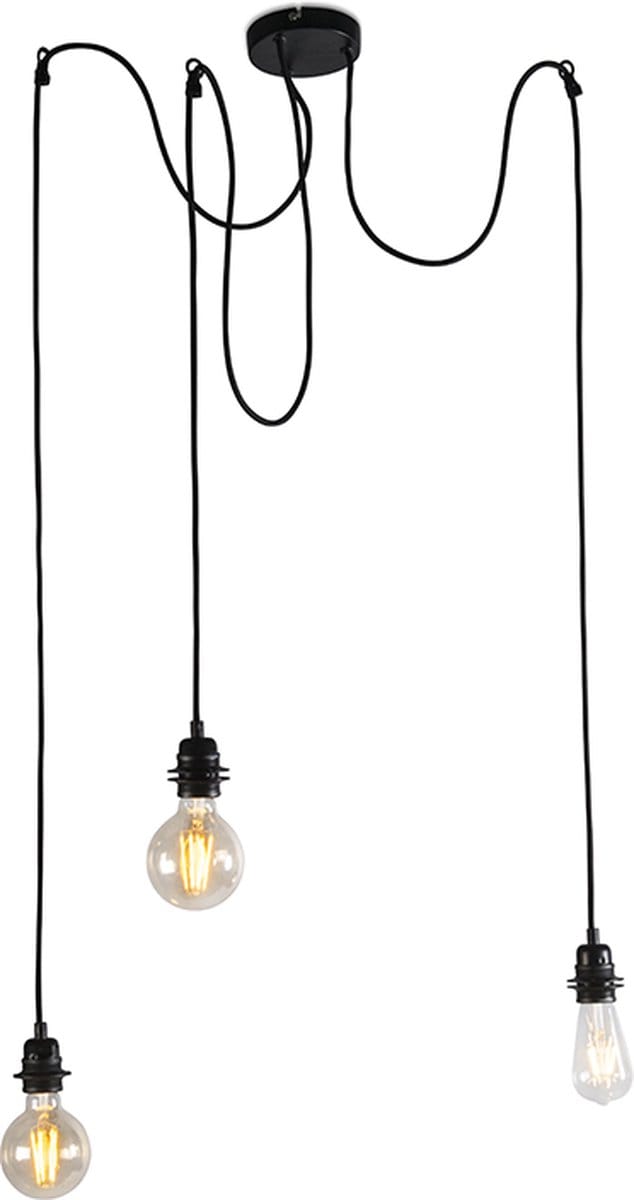 QAZQA cava luxe Hanglamp - 3 lichts - Ø 750 mm - Zwart