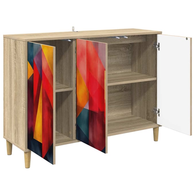 vidaXL - Dressoir - HEESCH - Sonoma - 102 - x - 33 - x - 75 - cm - Bewerkt - hout