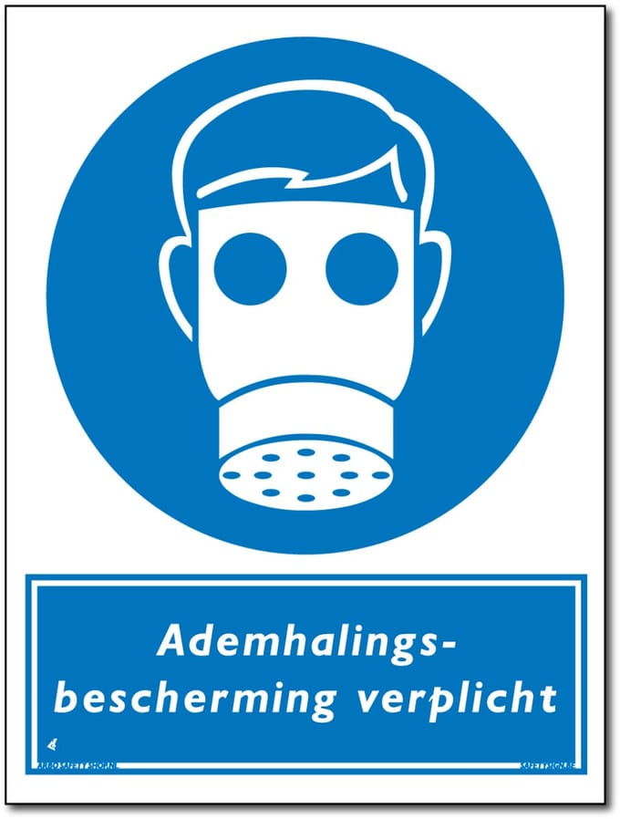 Ademhalingsbescherming verplicht bord - Forex - 30 x 40 cm