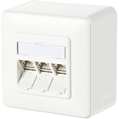 Metz Connect 130B11D30002-E Netwerkdoos Opbouw (op muur) CAT 6A 3 poorten Zuiver wit