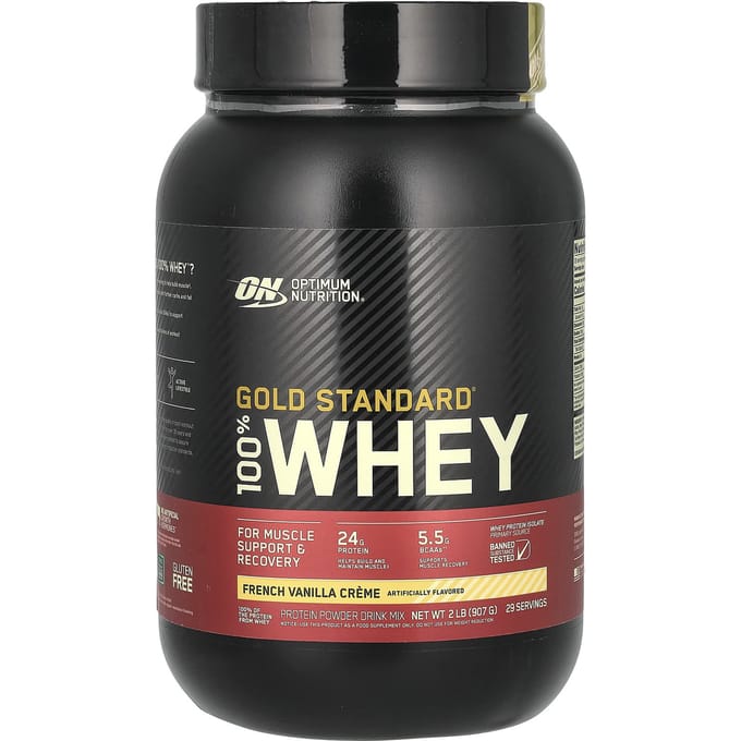 Optimum Nutrition, Gold Standard 100% Whey, French Vanilla Cream, 2 lbs (909 g)
