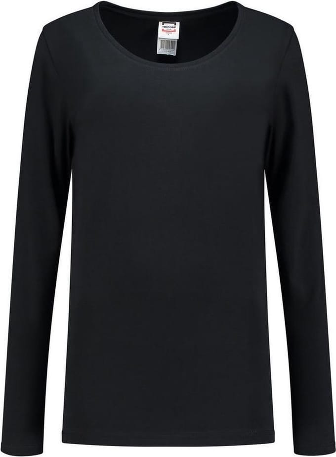 Tricorp T-shirt Lange Mouw Dames 101010 Zwart - Maat S