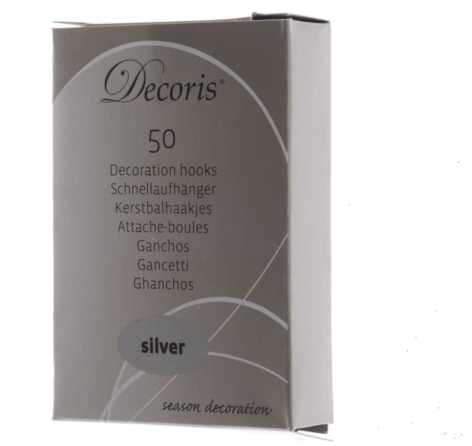 Kerstbalhaakjes | 50 stuks | zilverkleurig
