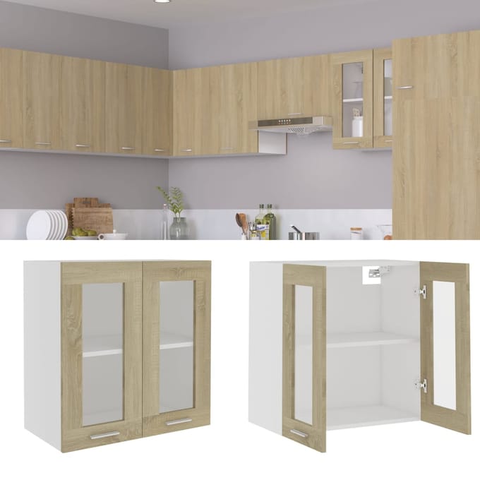 vidaXL - Bovenkast - Lyon - 60x31x60 - cm - bewerkt - hout - sonoma - eikenkleurig