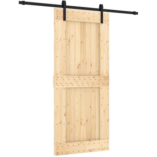 vidaXL - Schuifdeur - 90 - x - 210 - cm - Massief - Pine - Hout - (Onbehandeld)