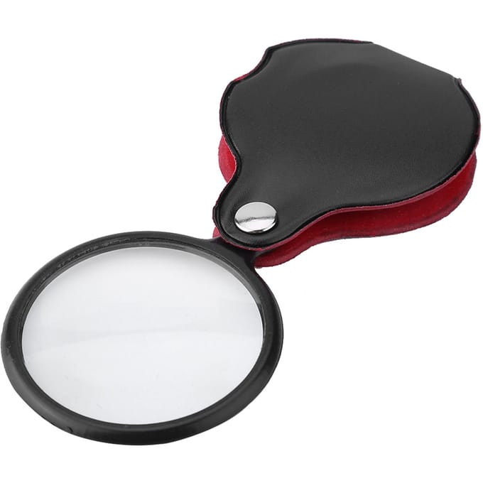 Mini loupe de poche pliable 8X avec étui blanc