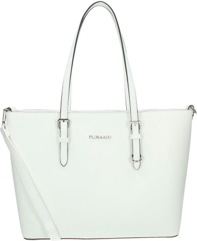 Flora & Co Nora Grote Schoudertas - Dames - Imitatieleer - Wit