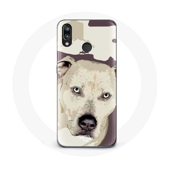 Coque - MANIACASE - Huawei P20 Lite - Souple - Protection - Chien de Pitbull blanc