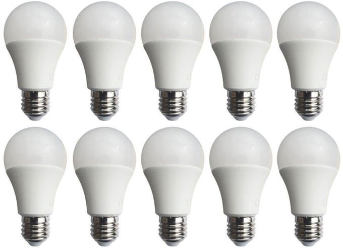 Gloeilamp E27 10 stuks | A60 LED lamp 10W=80W | warmwit 3000K