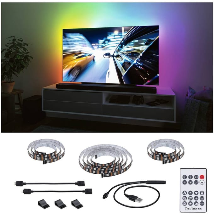Paulmann TV Strips 65 Zoll 78881 LED-strip basisset Met USB-aansluiting 5 V 2.4 m RGB 1 set(s)