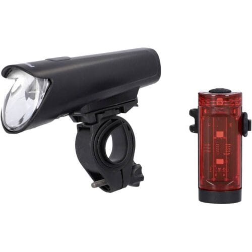 FISCHER FAHRRAD 45 LUX, small-box Fietsverlichtingsset LED Zwart