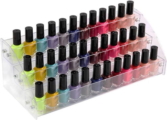 Nagellak Display - Cosmetica Plank - Organiseren Thuis - Stapelbaar Ontwerp - Rechthoekig - Transparant