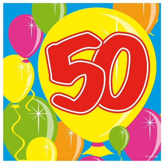 Folat - Servetten - 50 jaar Ballonnen (20 stuks)