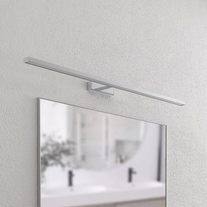 Lindby LED spiegellamp Jukka, 120 cm, chroom, metaal, IP44