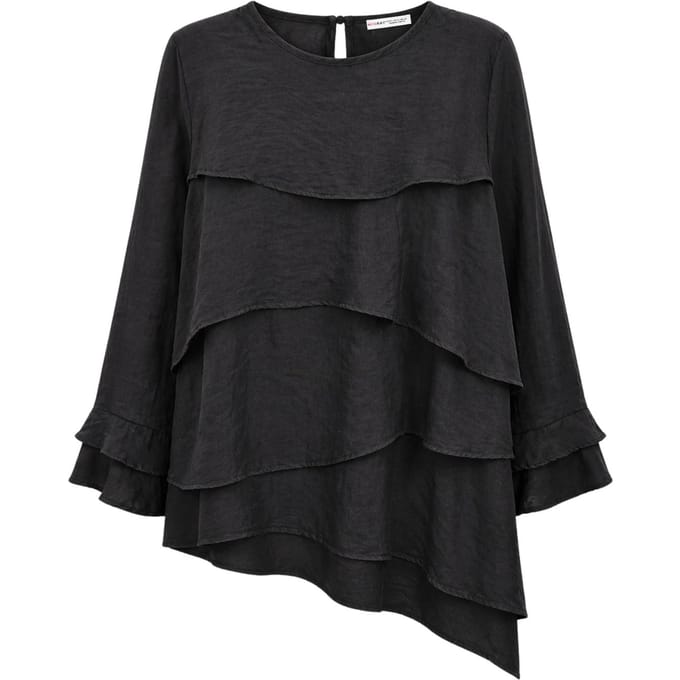 Fröbelige Lange Mouwen Crew Neck Blouse