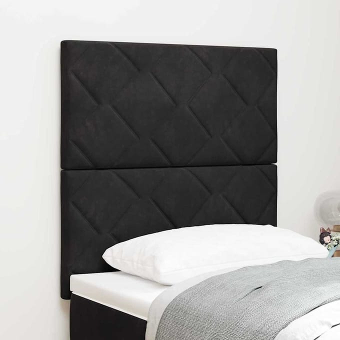 vidaXL - LED - Hoofdbord - Zwart - 80 - cm - Fluweel