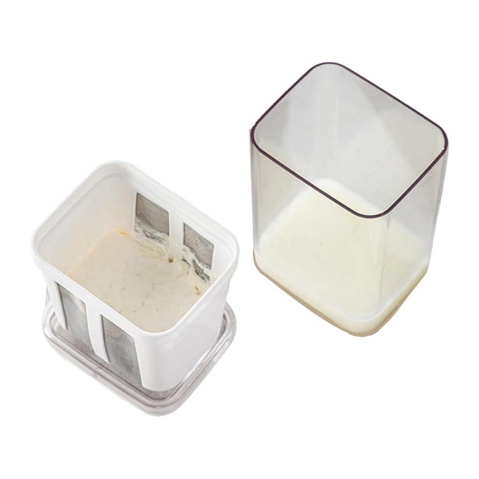 Passoire à yaourt avec sac à mailles extra fines, couvercle transparent, filtre à fromage multifonctionnel white