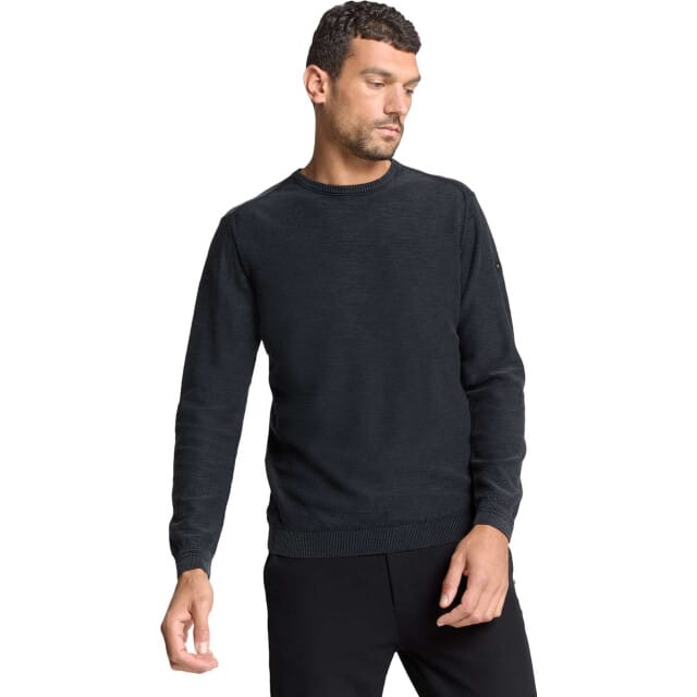 No Excess Pullover crewneck garment dyed + st black