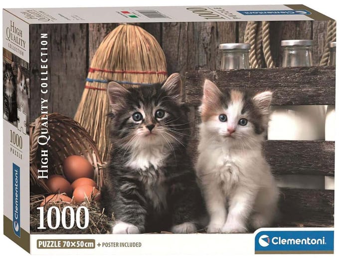 Clementoni - Puzzel - 1000 Stukjes - Schattige Kittens - High Quality Collection