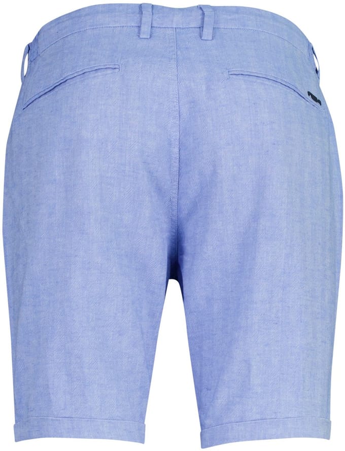 Linnen korte broek blauw New Zealand effen omslag