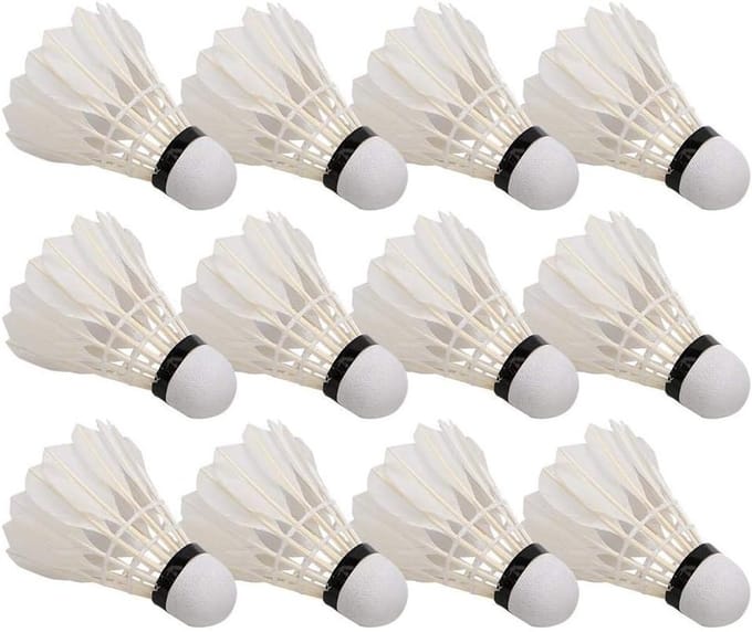 12 Stuks Badminton Shuttlecocks Duck Feather voor Binnen en Buiten, Duurzaam