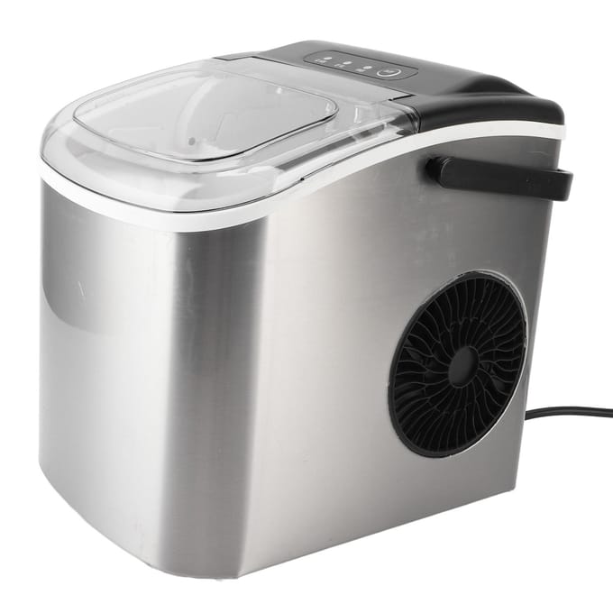 Compacte ijsmachine voor op het aanrecht, 15 kg per dag, 9 ijsblokjes in 6 minuten, zelfreinigend, draagbaar. L gray