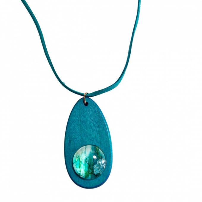 Ketting Amara Turquoise hout verstelbaar - Charme Bijoux