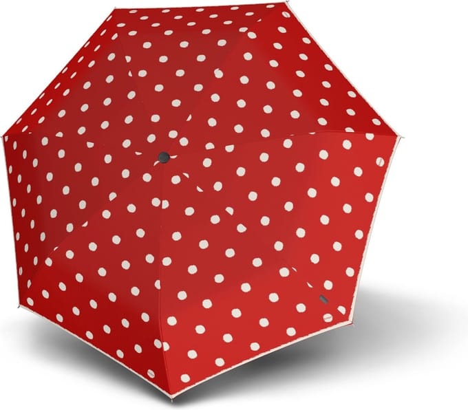 Knirps T.020 Small Manual paraplu - Dot art red – De Knirps T.020 Small Manual paraplu is ontwikkeld voor wie zo min mogelijk ruimte wil verliezen in tas, rugzak of koffer