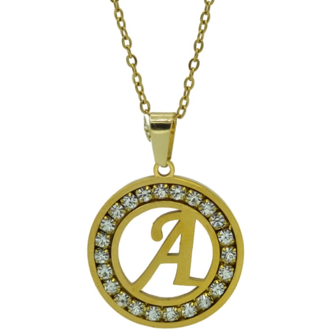 Goudkleurige initial ketting – Letter A – Roestvrij staal