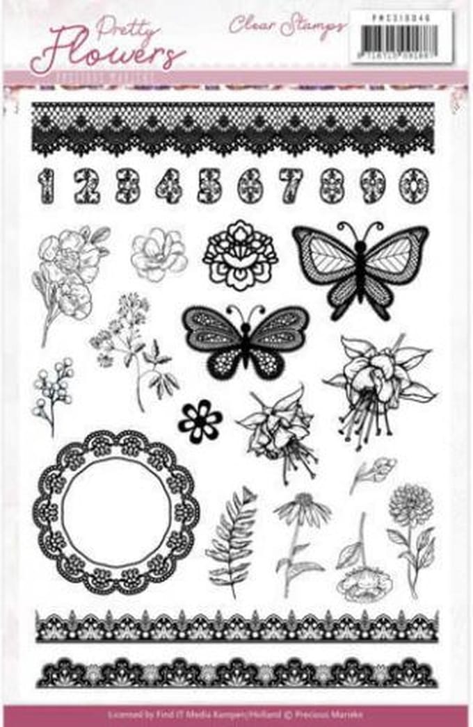 Precious Marieke - Clearstamp - Pretty Flowers - PMCS10046