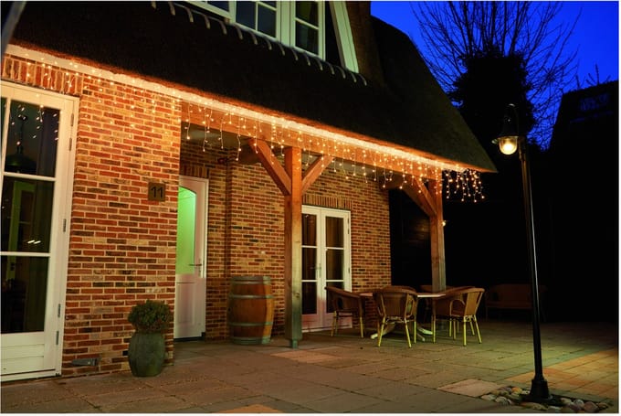 Anna's Collection Icicle Lights Transparant - Kerstverlichting - 360x60 cm Warm Wit