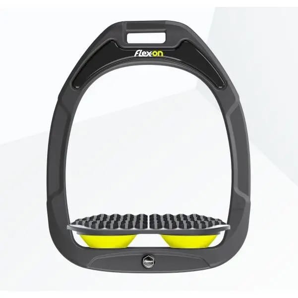 Endurance stijgbeugels Antraciet/Grijs/Geel Flex-On Green Composite