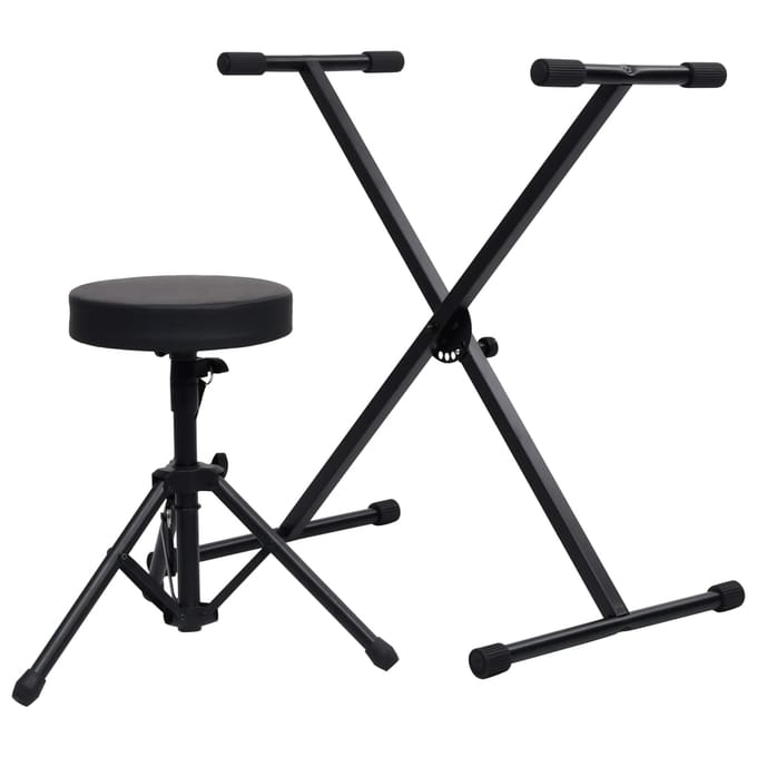 vidaXL - Keyboardstandaard - en - -kruk - zwart