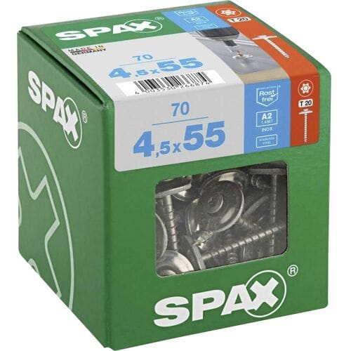 SPAX 4577000450556 Spengler-schroef 4.5 mm 55 mm T-STAR plus RVS A2 70 stuk(s)