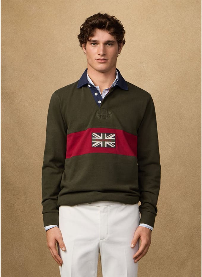 Hackett Hm5700010 Lange Mouw Poloshirt Groen M Man
