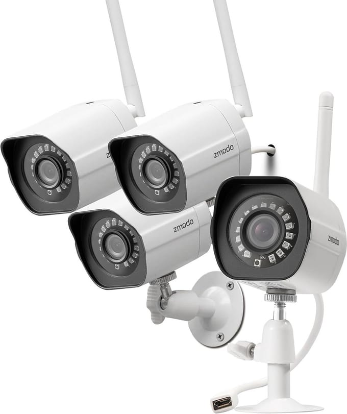 Draadloos Beveiligingscamerasysteem - IP Camera Set - Huisbewaking - 1080P Full HD - 4 Stuks - Wit