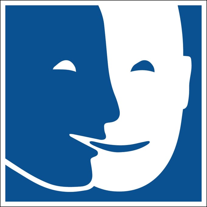 Toegankelijk voor geestelijk gehandicapten sticker 150 x 150 mm