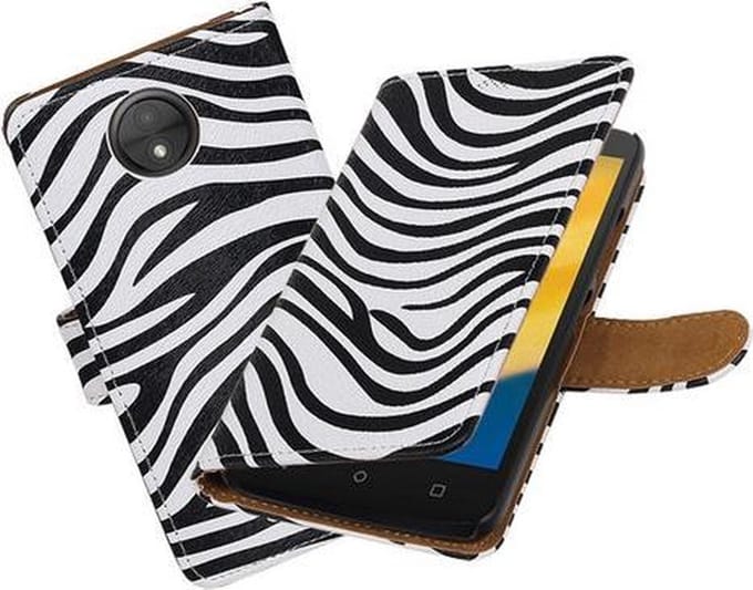 BestCases.nl Motorola Moto C Zebra booktype hoesje